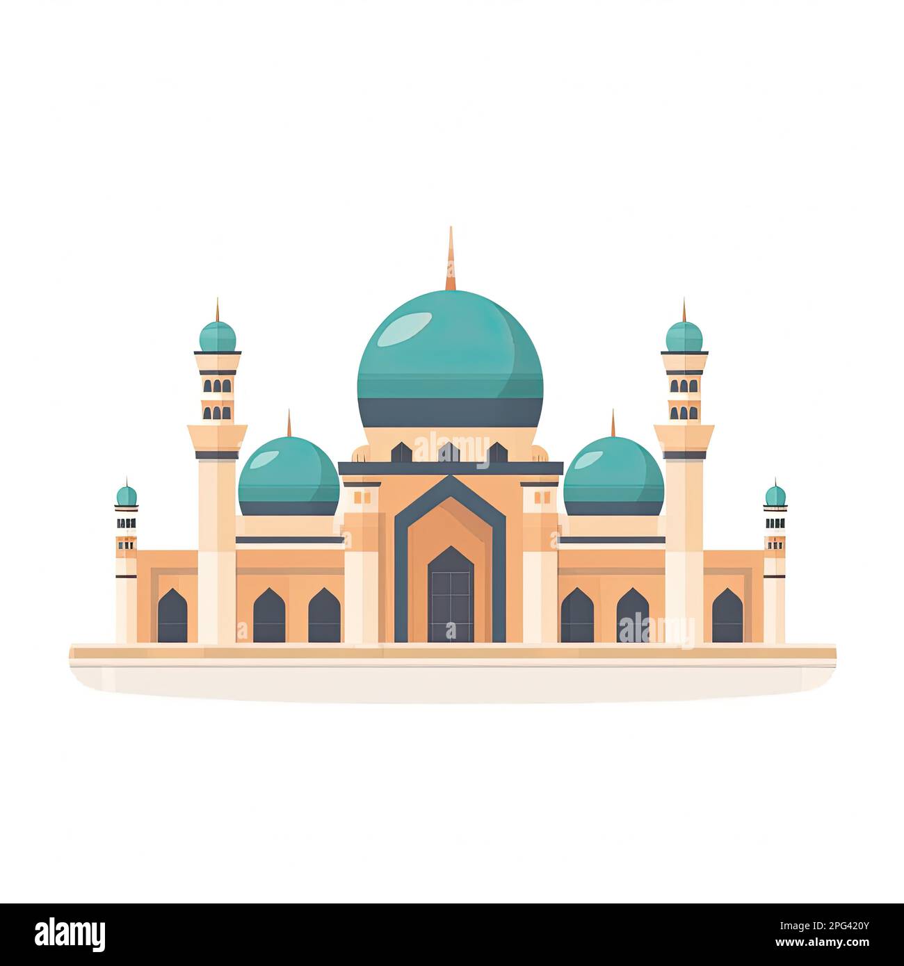 illustration of flat style isolated Muslim mosque on white background ...