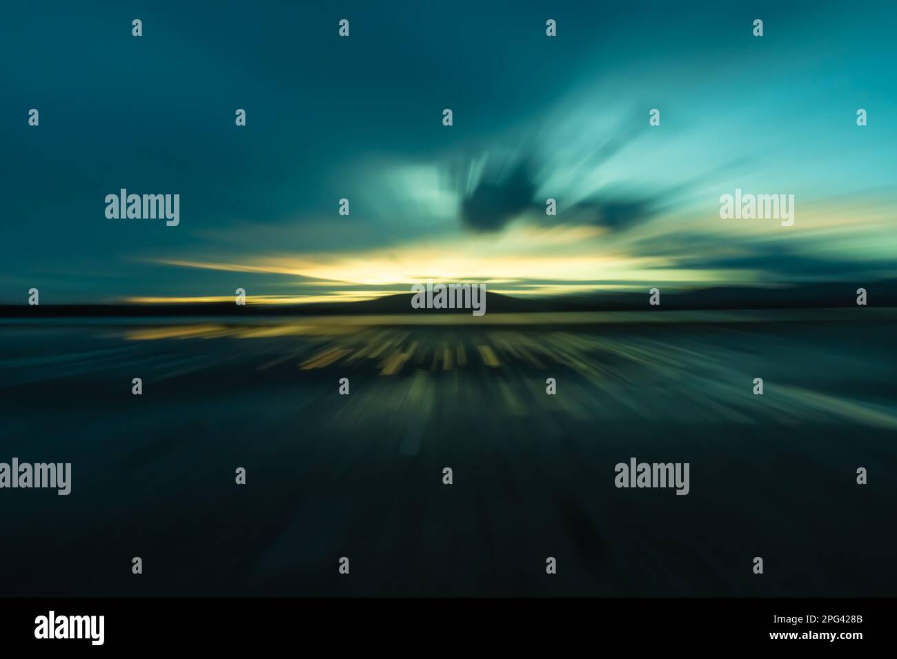 Zoom blur effect at dawn in coastal sunrise for background or conceptual use Stock Photo Alamy