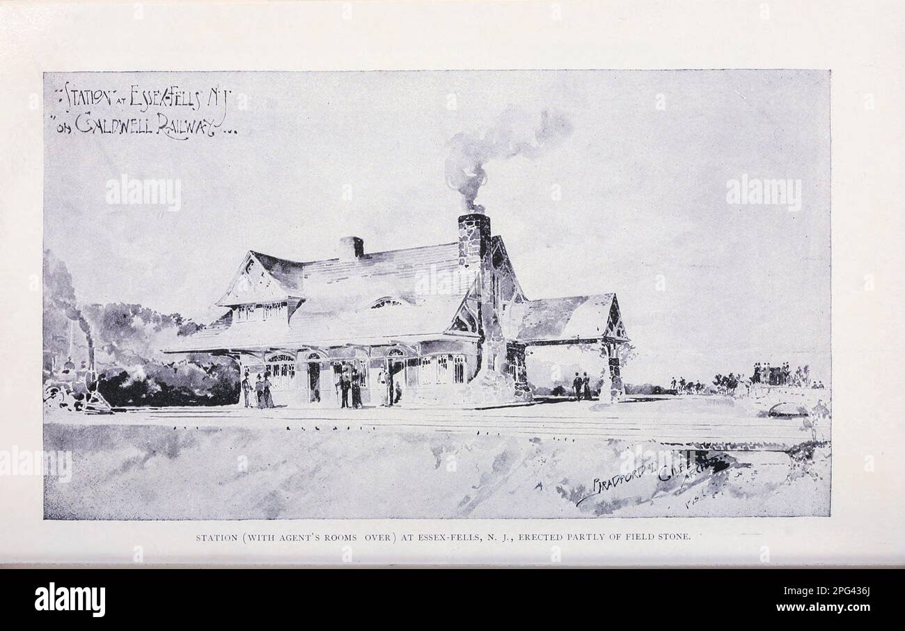 Train Station with Agent rooms at Essex Fells New Jersey from the