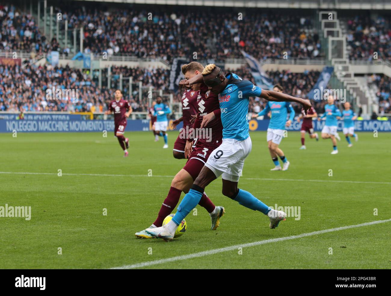 Victor Osimhen of SSC Napoli during the Italian Serie A football match between Torino Fc and Ssc Napoli, on 19 March 2023 at Stadio Olimpico Grande To Stock Photo