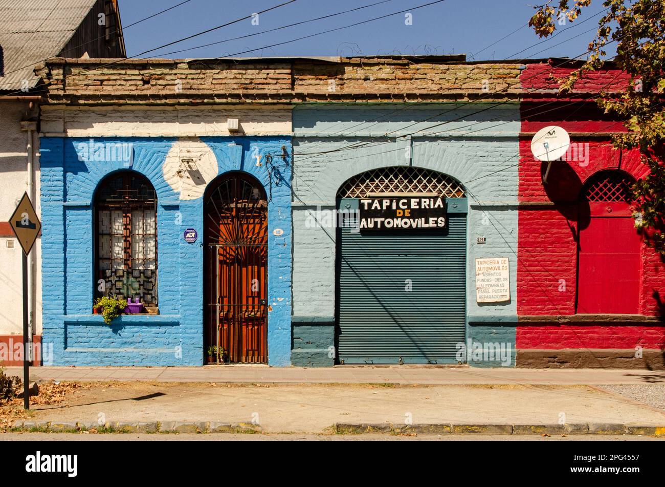 Old streets around Providencia neighborhoods, Santiago de Chile, during summer 2023 Stock Photo