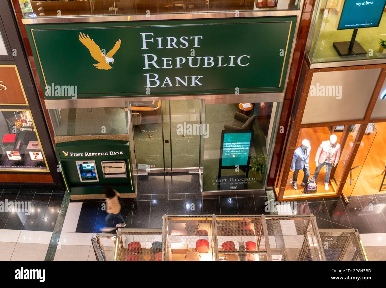 A branch of the First Republic Bank in the Deutsche Bank Center in New York on Sunday, March12, 2023. (© Richard B. Levine) Stock Photo