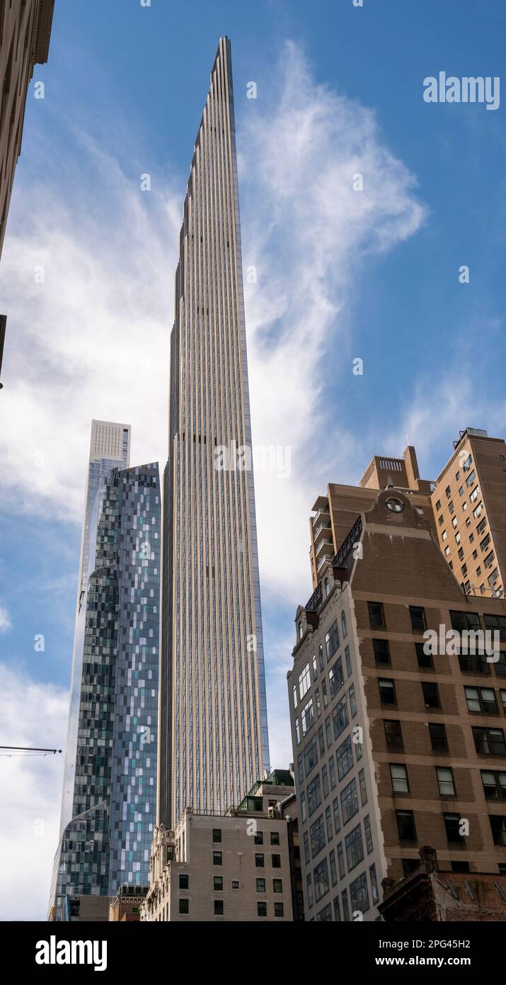 BillionaireÕs Row, a collection of super-tall residences for the uber-rich mostly on West 57th Street in New York on Saturday, March 18, 2023.  (© Richard B. Levine) Stock Photo