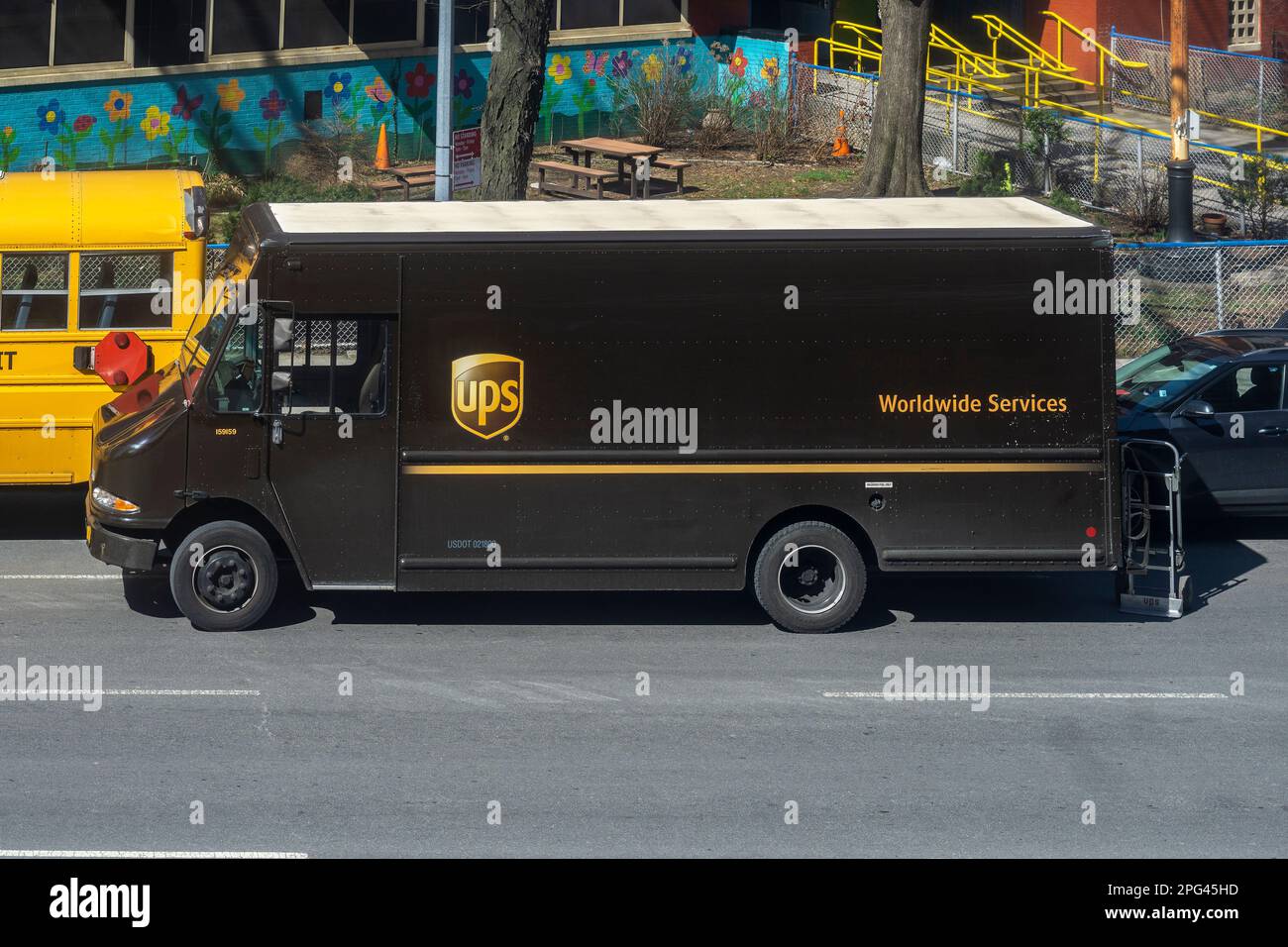 UPS truck in Chelsea in New York on Thursday, March 16, 2023. (© Richard B. Levine) Stock Photo