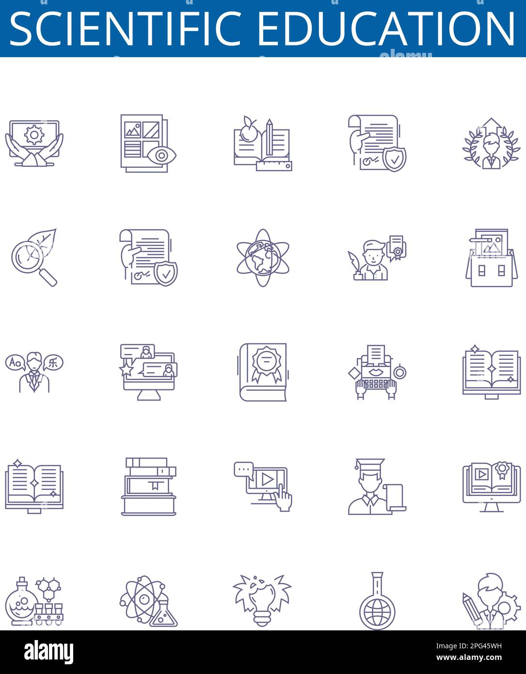 Scientific education line icons signs set. Design collection of ...