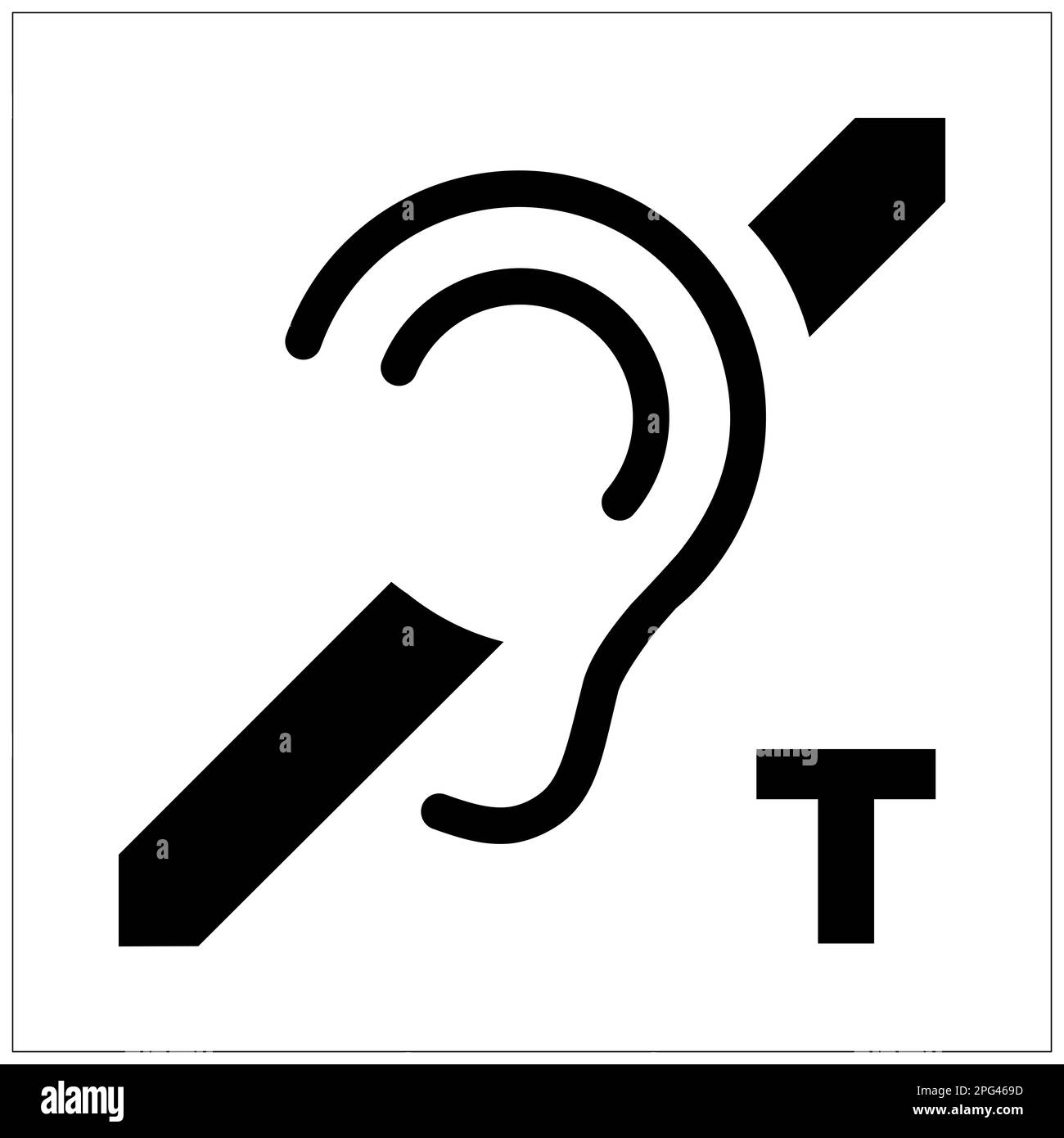 ISO 7001 loop for the hearing impaired sign Stock Photo Alamy