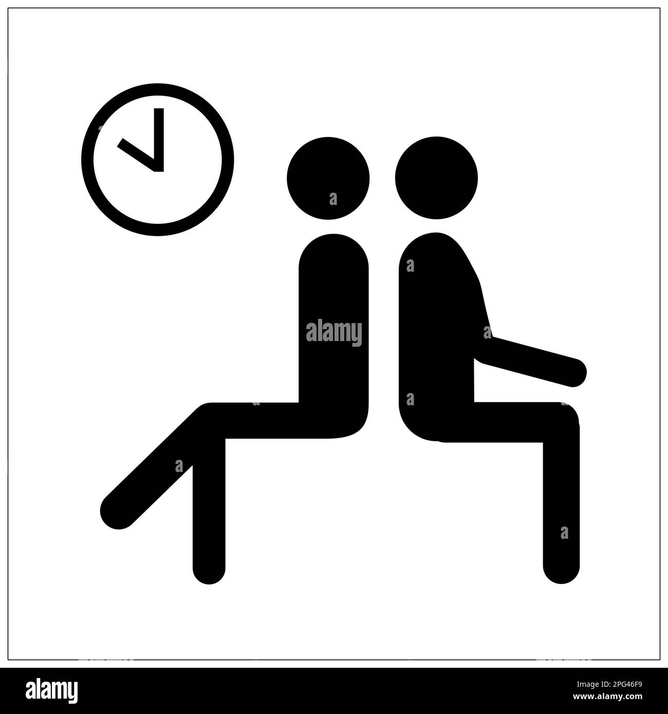 ISO 7001 waiting room sign Stock Photo