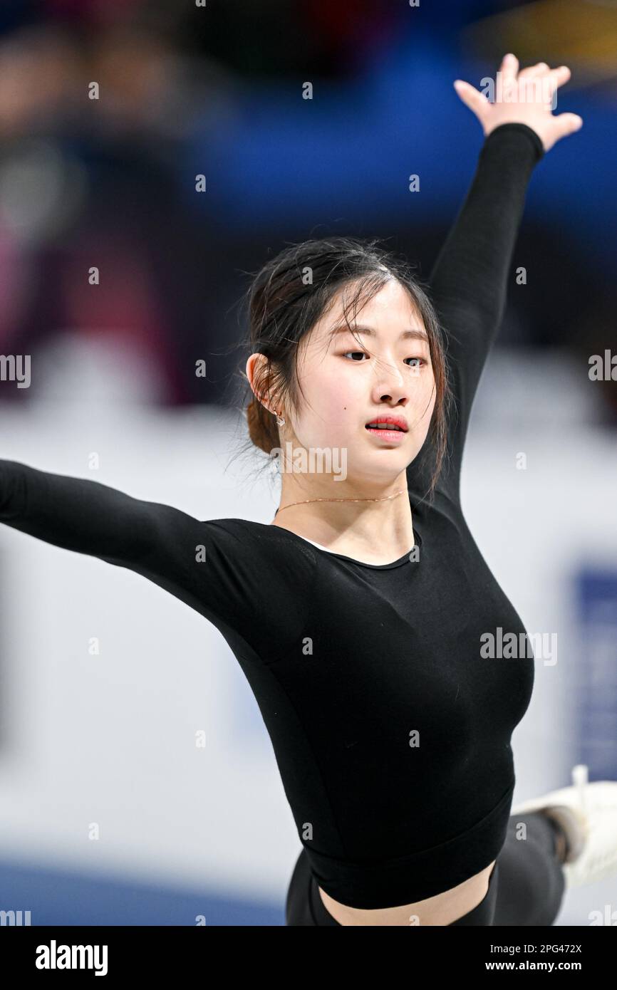 Haein LEE (KOR), during Women Practice, at the ISU World Figure Skating