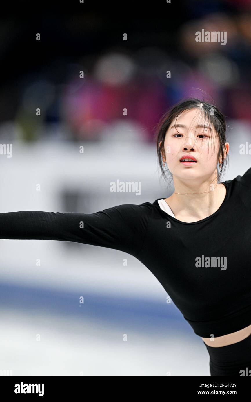 Haein LEE (KOR), during Women Practice, at the ISU World Figure Skating