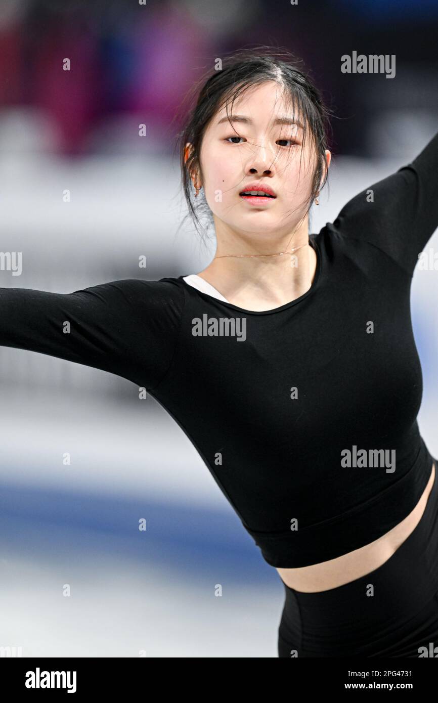 Haein LEE (KOR), during Women Practice, at the ISU World Figure Skating