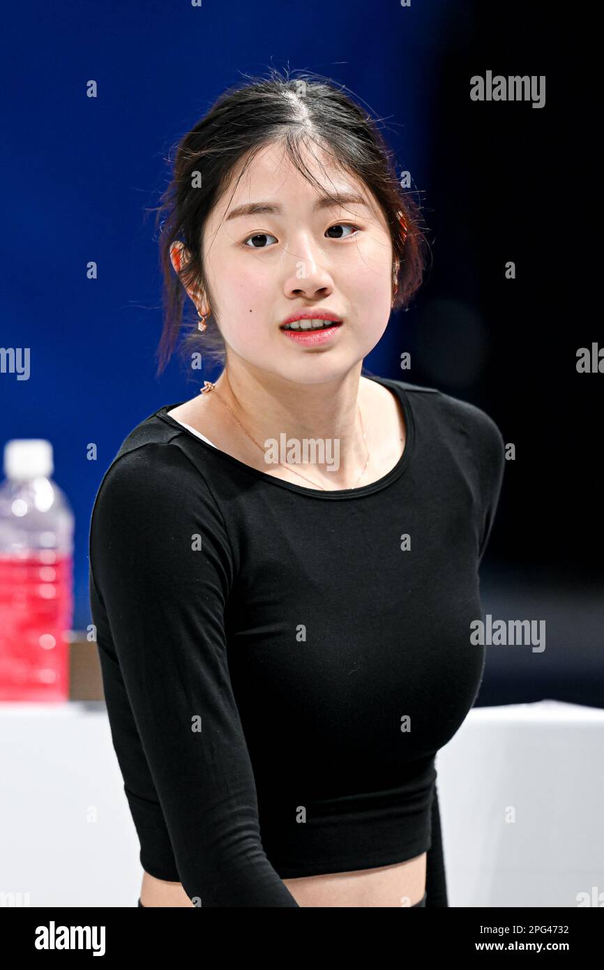 Haein LEE (KOR), during Women Practice, at the ISU World Figure Skating