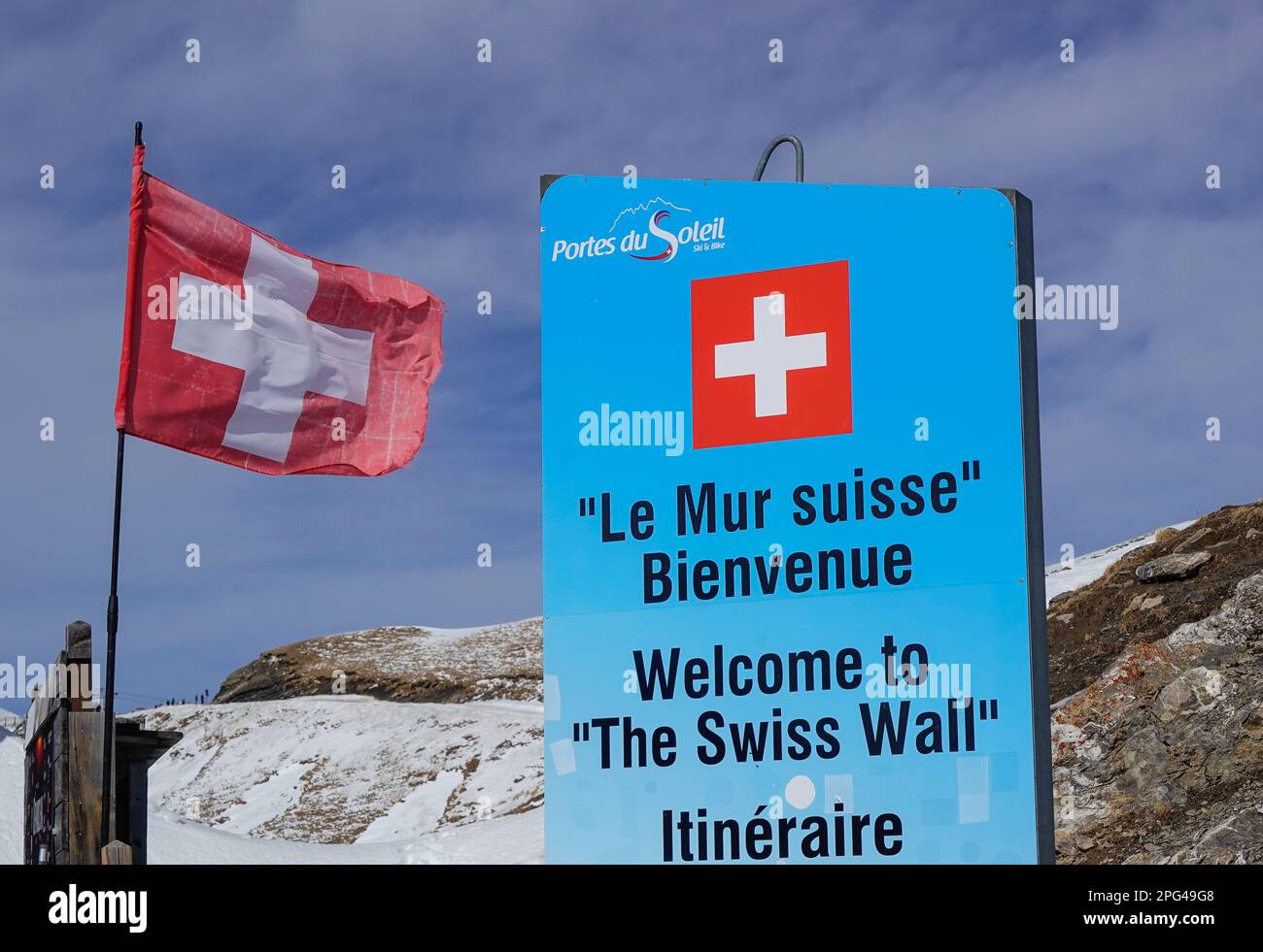 Schweizer Wand, Le Mur Suisse, Les Portes du Soleil, Wallis, Schweiz Stock Photo