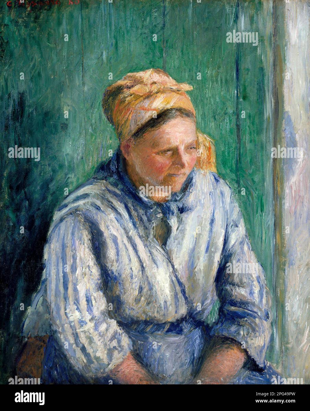 Washerwoman, Study by Camille Pissarro (1830-1903), oil on canvas, 1880 Stock Photo