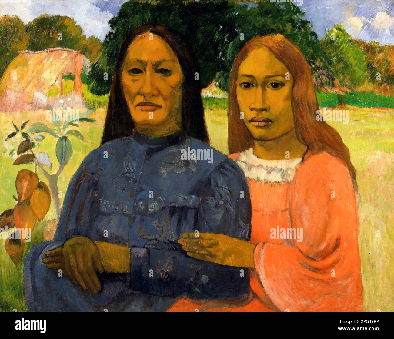 Two Women by Paul Gauguin (1848-1903), oil on canvas, c. 1901-02 Stock Photo