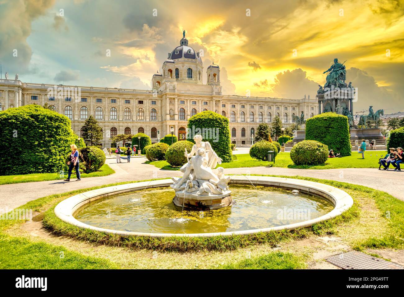 Maria Theresia Square, Vienna, Austria Stock Photo