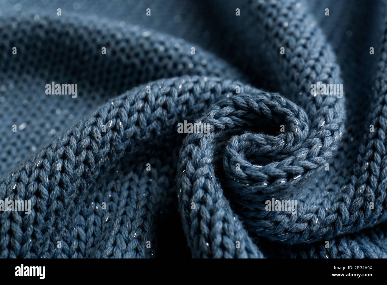 Beautiful pale blue knitted fabric as background, closeup Stock Photo ...