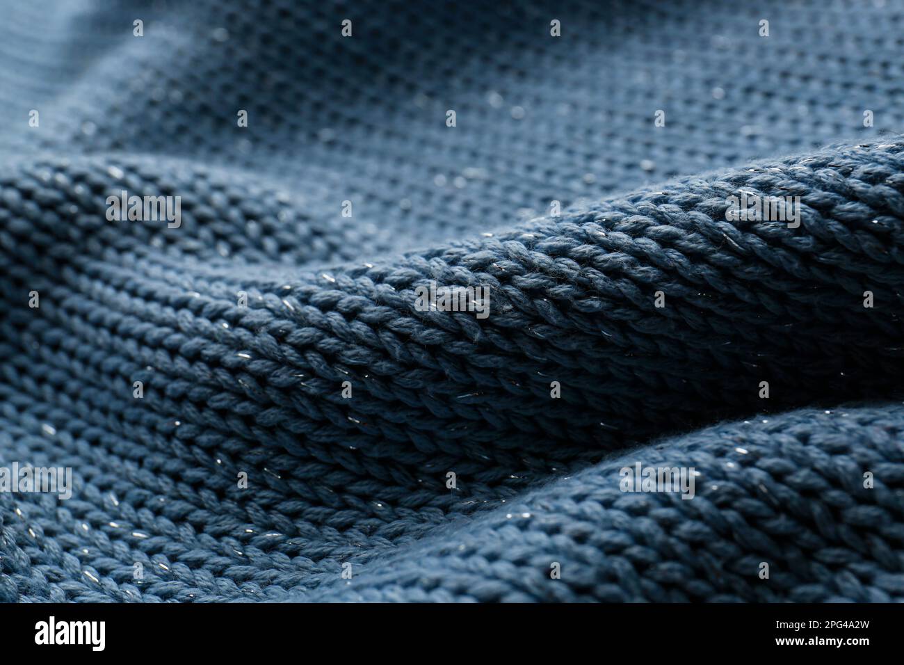 Beautiful pale blue knitted fabric as background, closeup Stock Photo ...