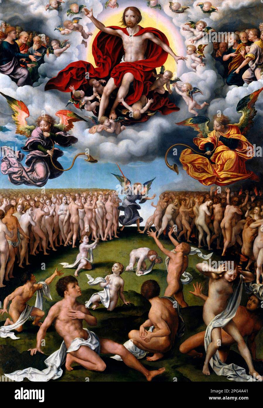 The Last Judgement by Joos Van Cleve, oil on wood, c.1520--25 Stock Photo