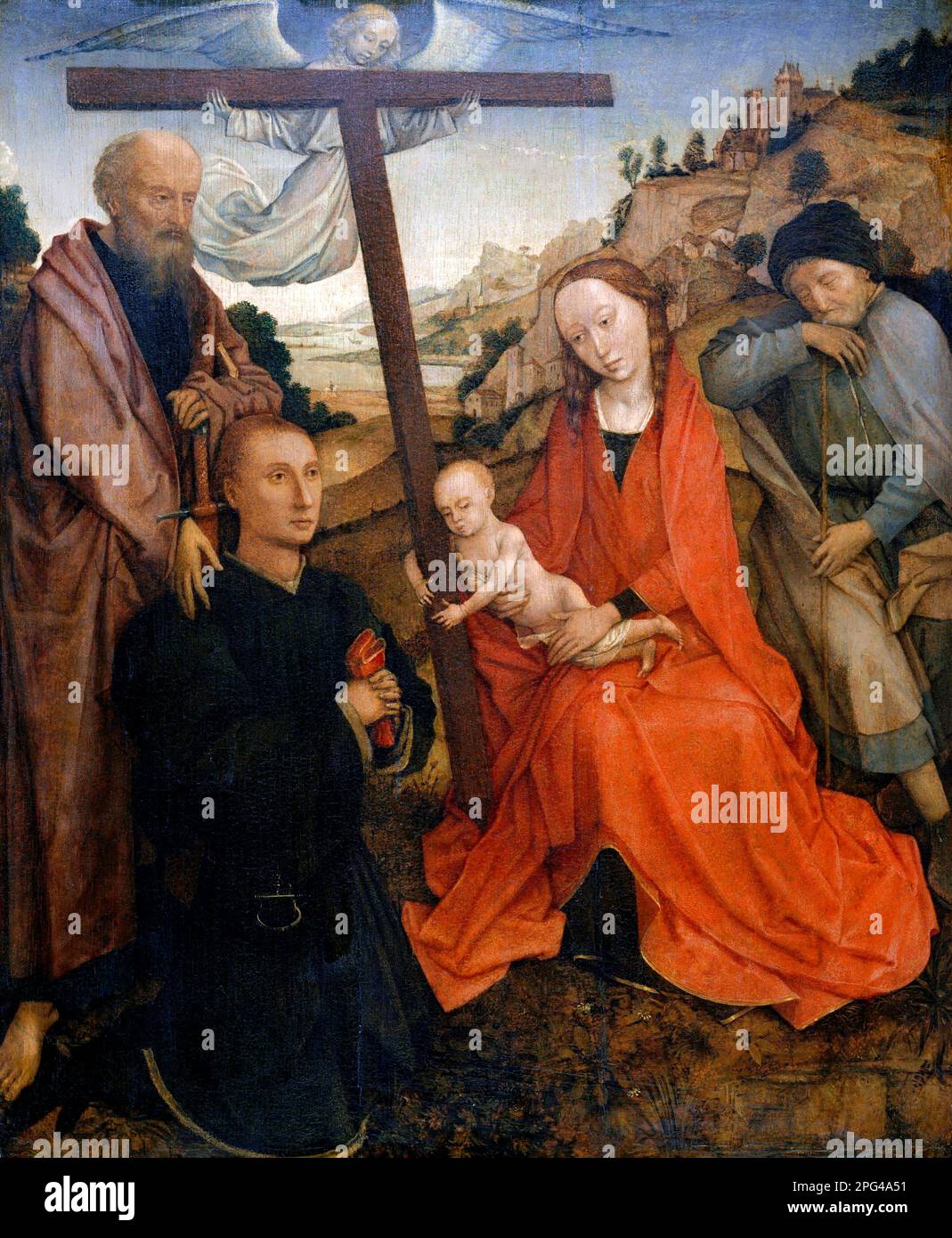The Holy Family with Saint Paul and a Donor by Rogier van der Weyden (c. 1399-1464),oil on wood, c. 1430-64 Stock Photo