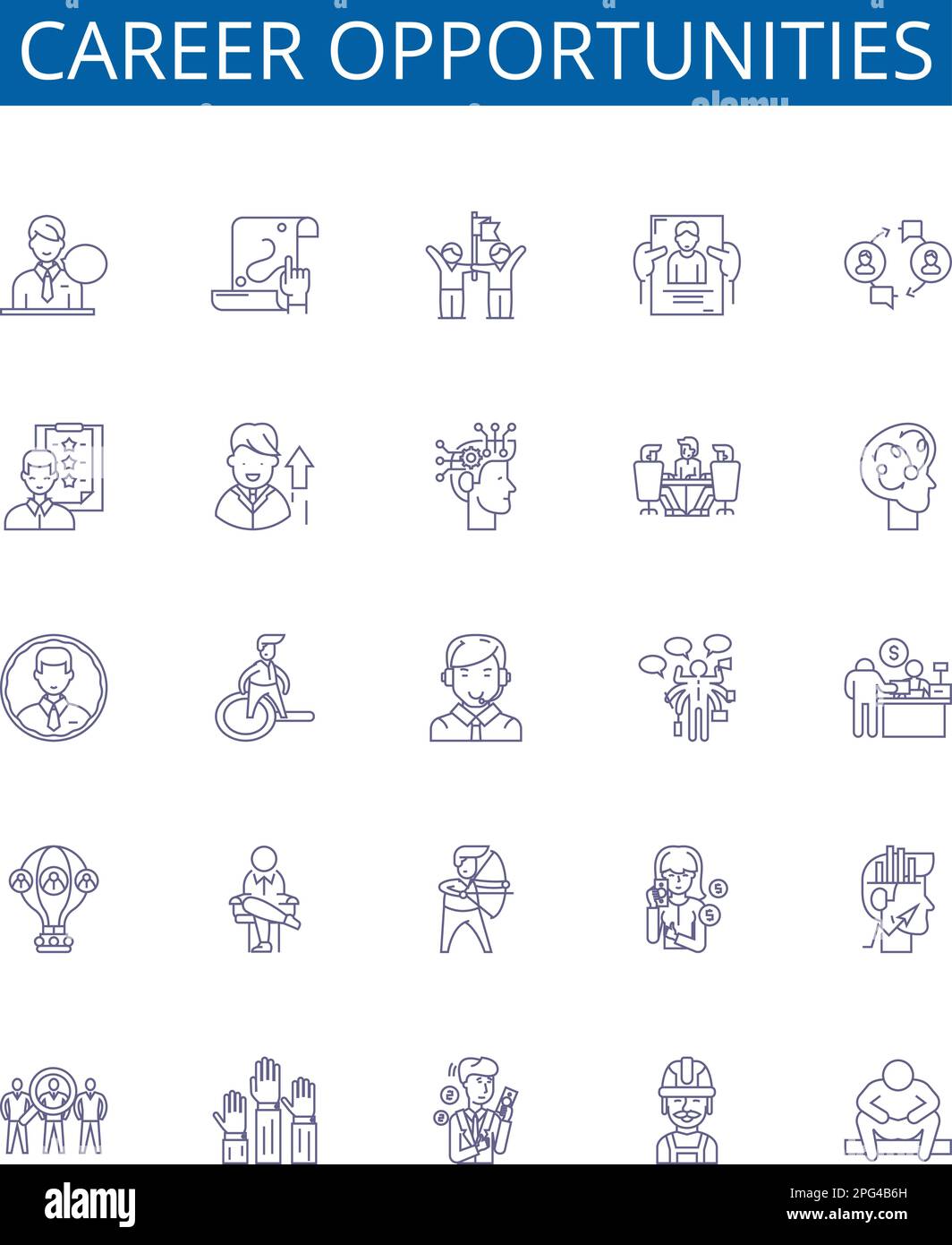 Career opportunities line icons signs set. Design collection of