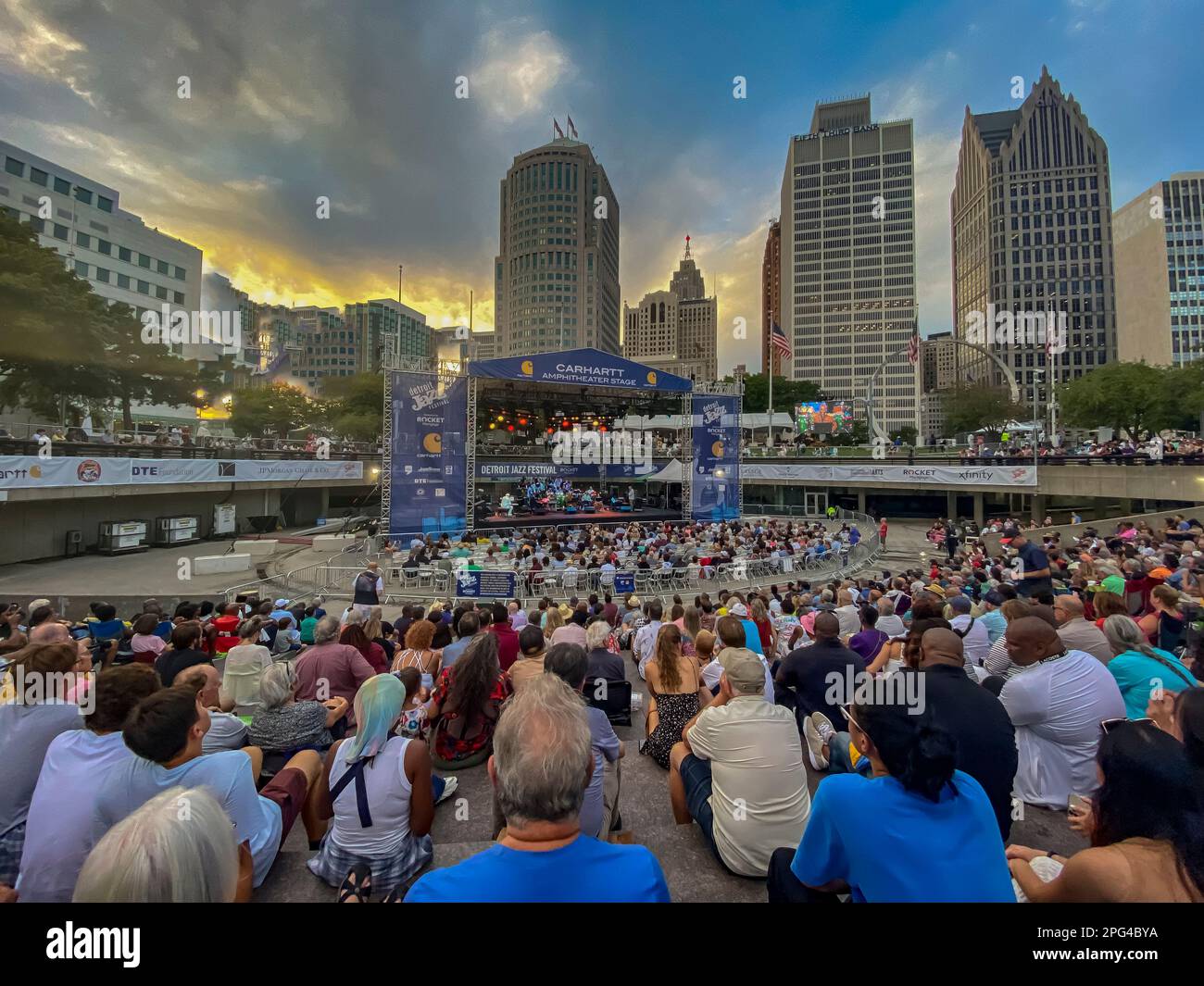 Downtown Detroit during the 2022 Jazz Festival Stock Photo Alamy