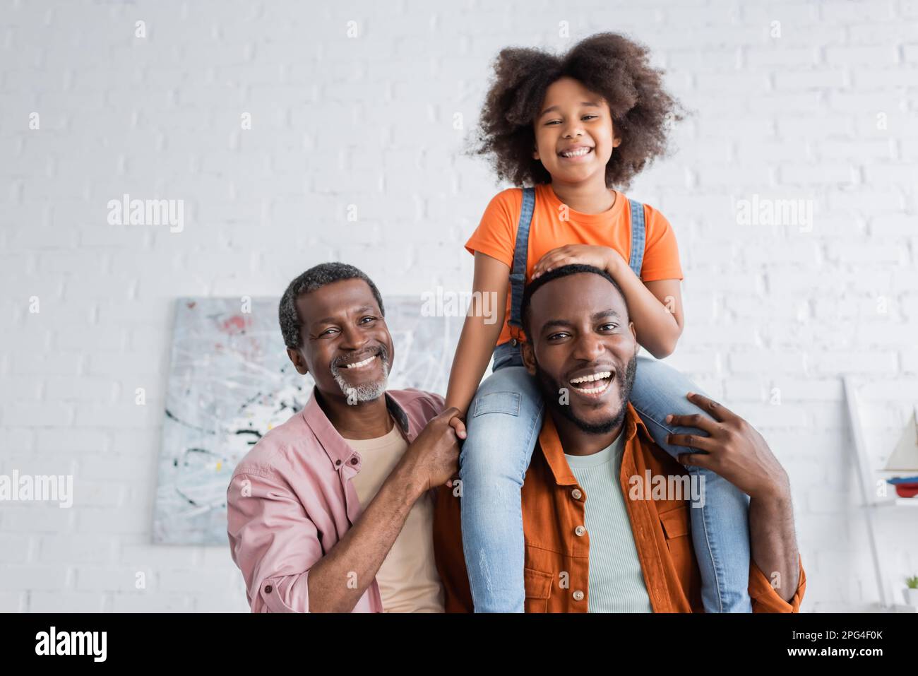 Black family having fun at home hi-res stock photography and images - Alamy