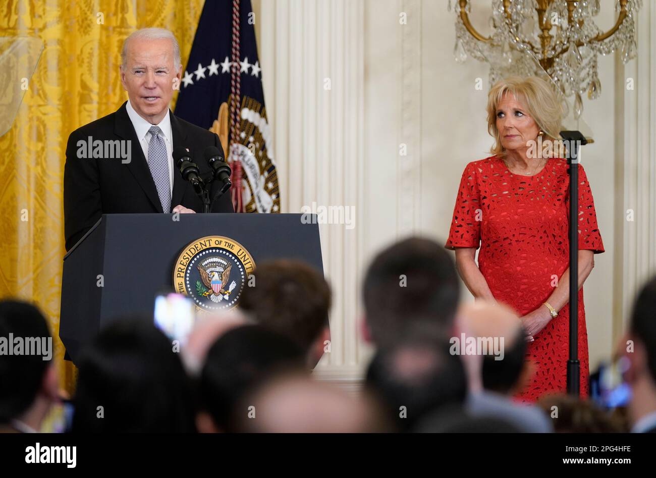 President Joe Biden Accompanied By First Lady Jill Biden Speaks During A Nowruz Celebration In President Joe Biden Accompanied By First Lady Jill Biden Speaks During A Nowruz Celebration In