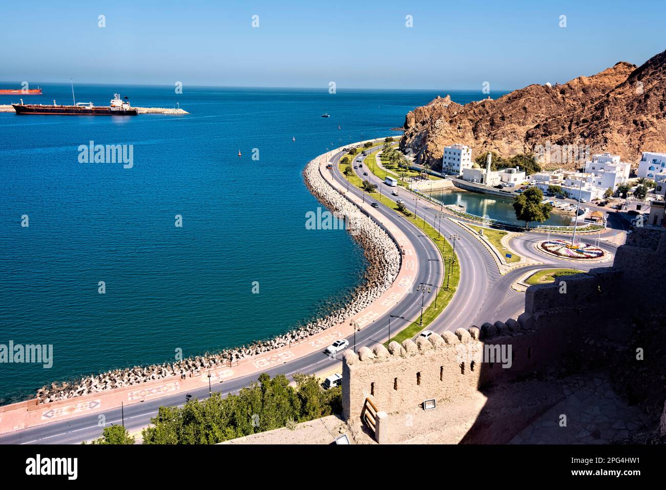 The Mutrah Corniche and Gulf of Oman, Muscat, Oman Stock Photo