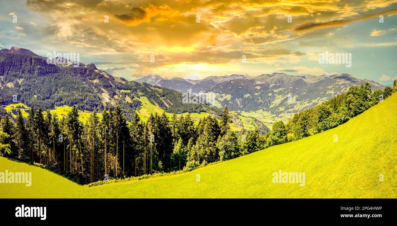 Zillertal Alps, Mayrhofen, Austria Stock Photo