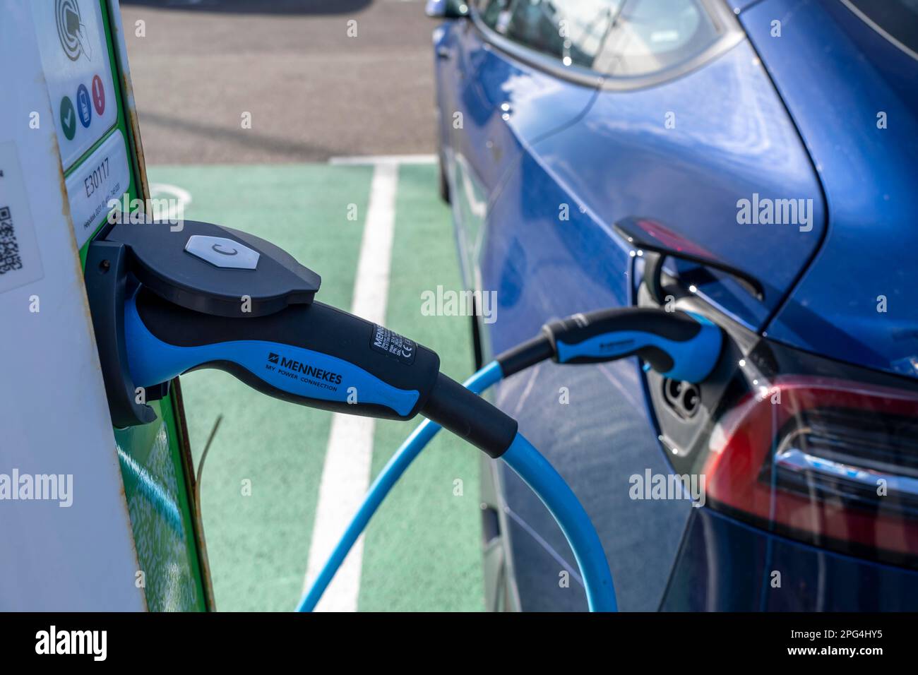 Electric car fast charging station, of the Dutch provider PowerGo, in