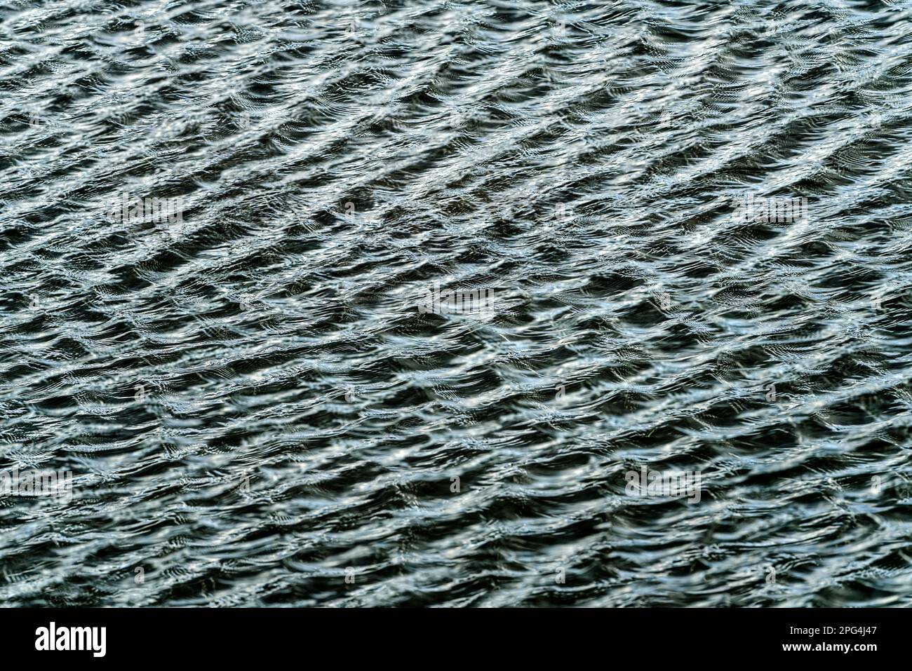 Waves on the Weser River, Wesertal, Weserbergland; Germany Stock Photo