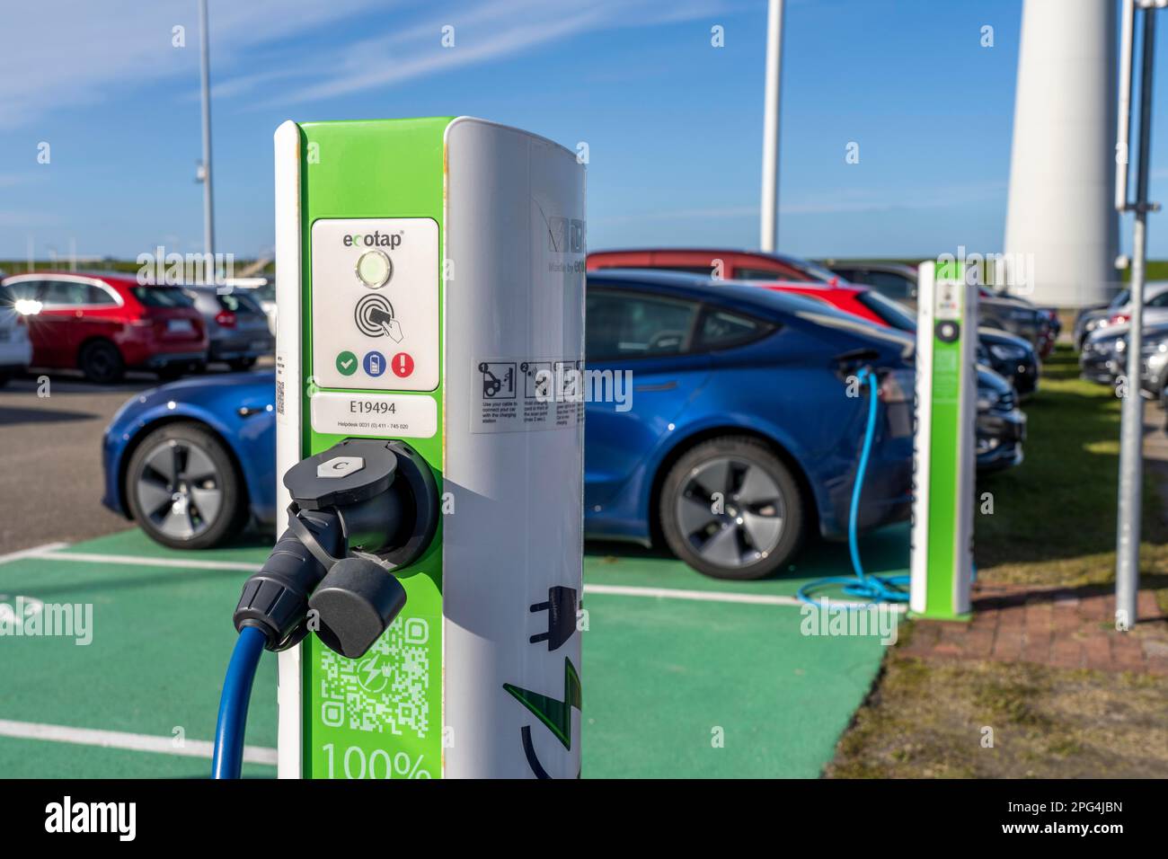 Electric car fast charging station, of the Dutch provider PowerGo, in