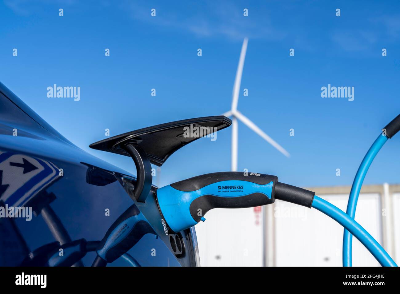 Electric car fast charging station, of the Dutch provider PowerGo, in