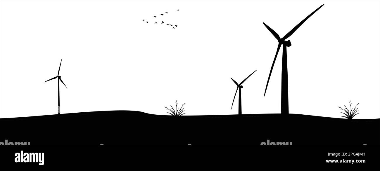 Windmill background Stock Vector