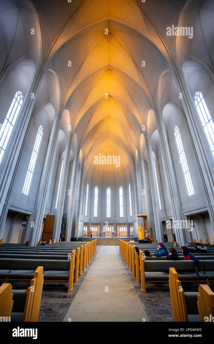 Hallgrímskirkja, Hallgrimskirkja Church of Reykjavik, Iceland Stock Photo