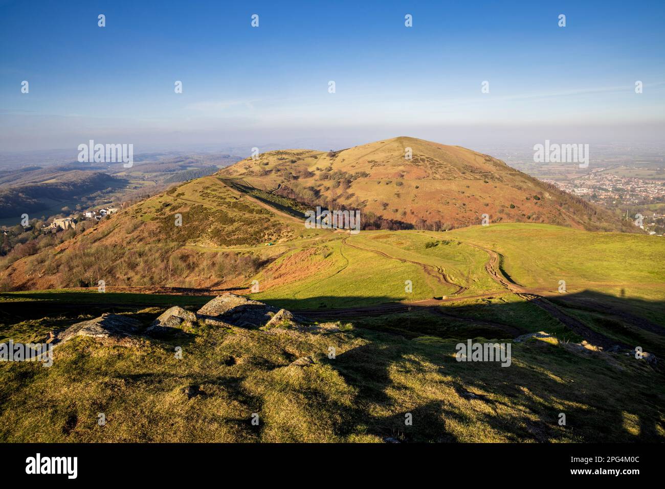 North Hill from Worcestershire Beacon, Malvern Hills, Worcestershire, England Stock Photo