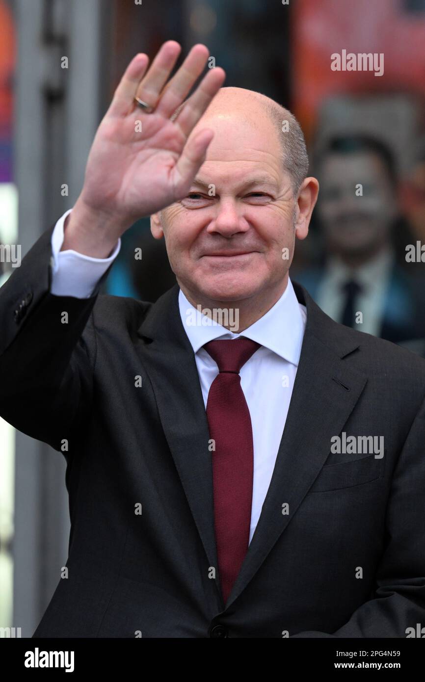 Duesseldorf, Germany. 20th Mar, 2023. German Chancellor Olaf Scholz