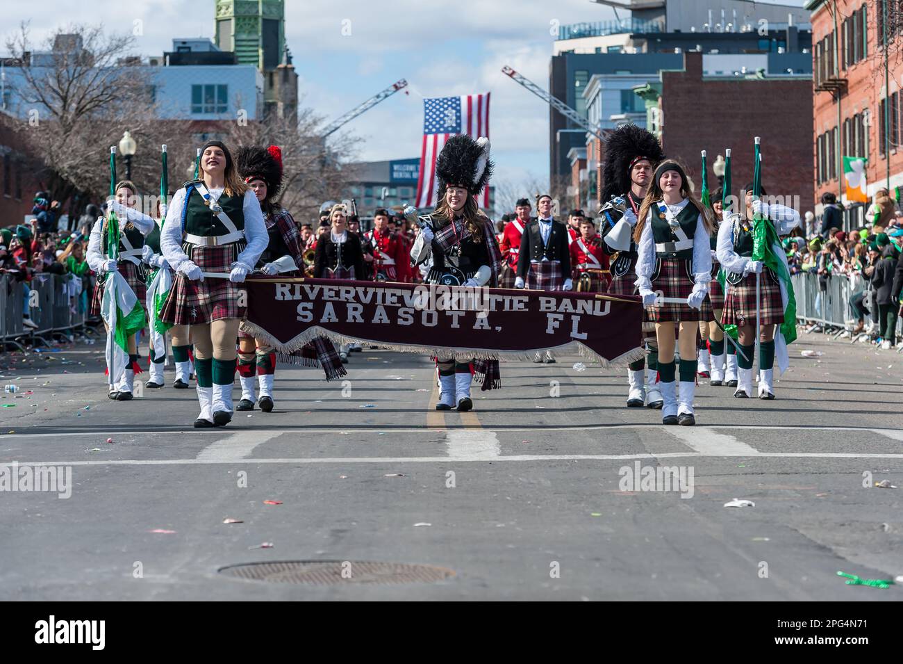 Riverview Kiltie Band at the 2023 South Boston St. Patrick's Day and