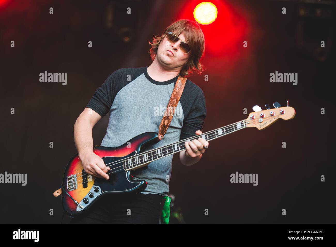 TODAYS Festival, TURIN, ITALY: Ryan Van Kriedt, of the American psychedelic rock band called “The The Brian Jonestown Massacre” (BJM) performing live on stage at the Todays Festival held in Torino. Stock Photo