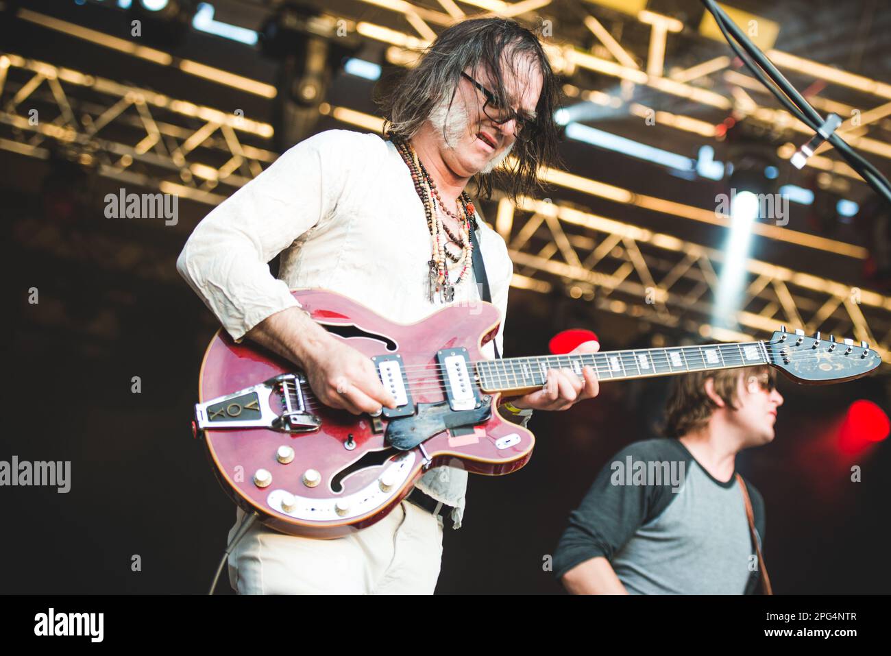 TODAYS Festival, TURIN, ITALY: Anton Newcombe, founder of the American psychedelic rock band called “The The Brian Jonestown Massacre” (BJM) performing live on stage at the Todays Festival held in Torino. Stock Photo