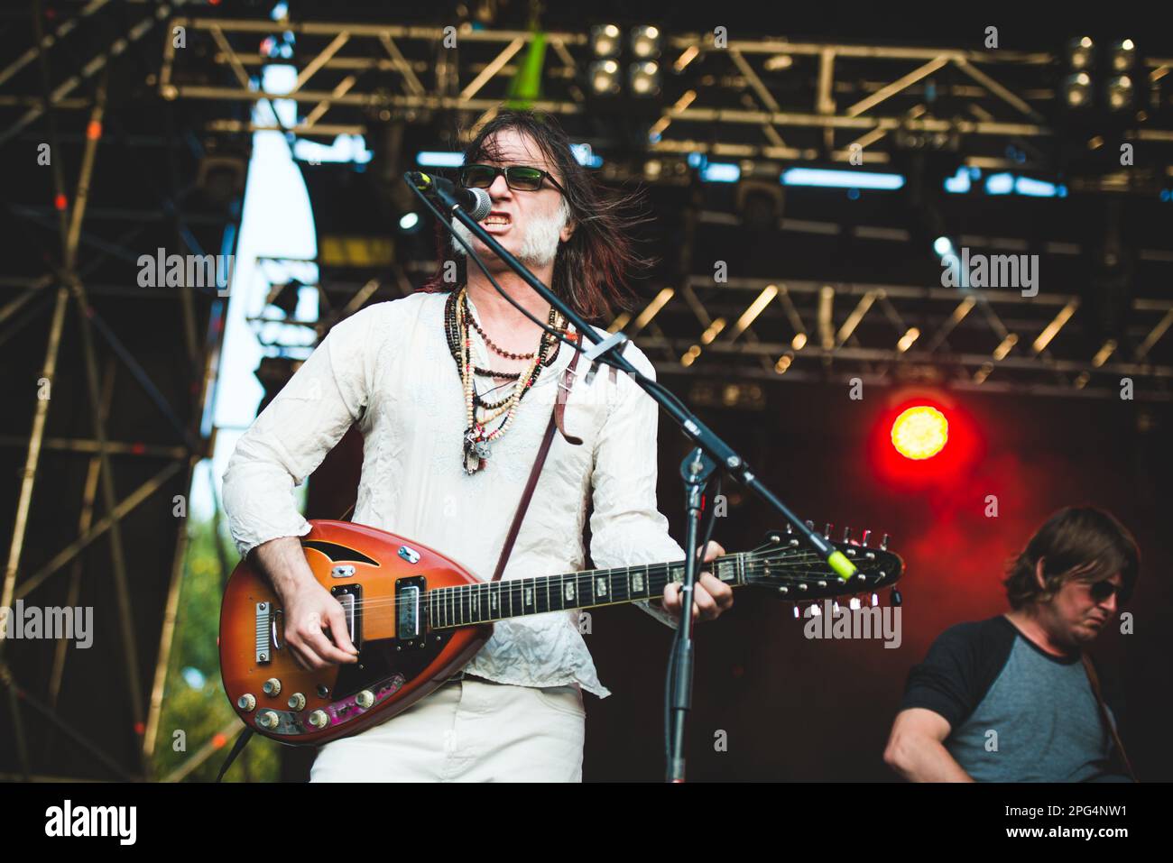 TODAYS Festival, TURIN, ITALY: Anton Newcombe, founder of the American psychedelic rock band called “The The Brian Jonestown Massacre” (BJM) performing live on stage at the Todays Festival held in Torino. Stock Photo