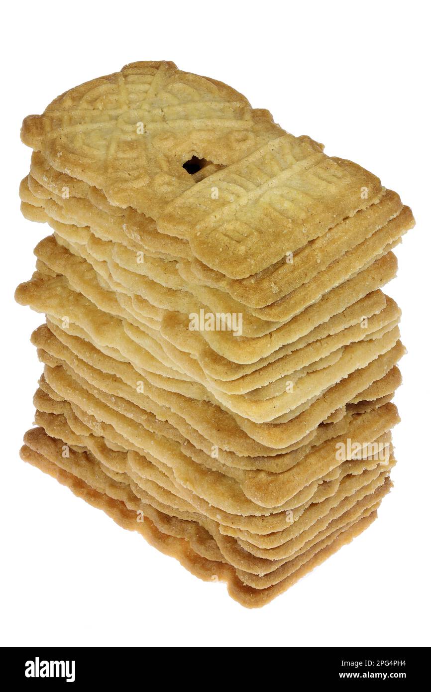handmade speculoos cookies isolated on white background Stock Photo