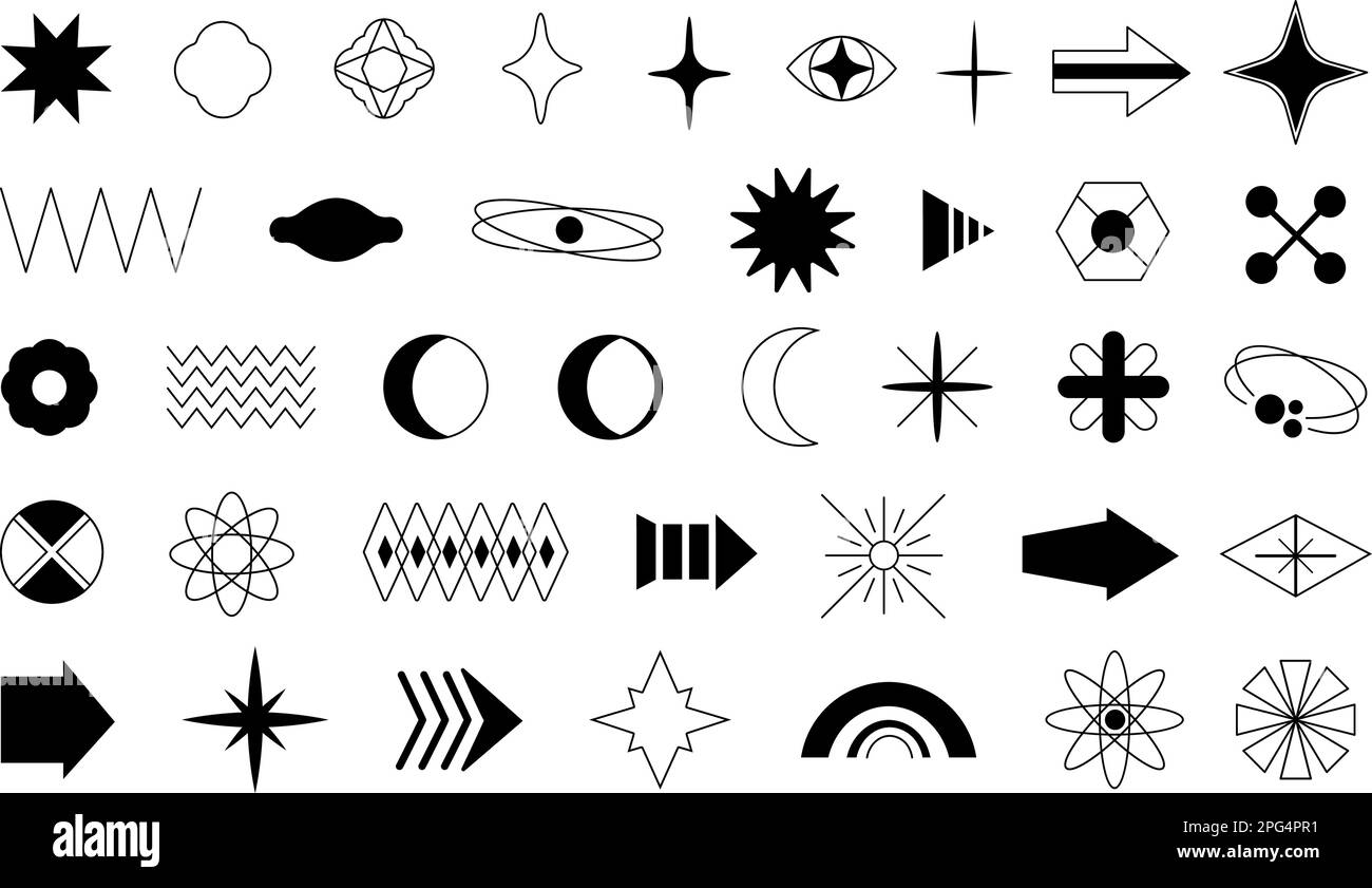 Y2K Aesthetic Icons Template over 80 Assets for Logos, Clothing