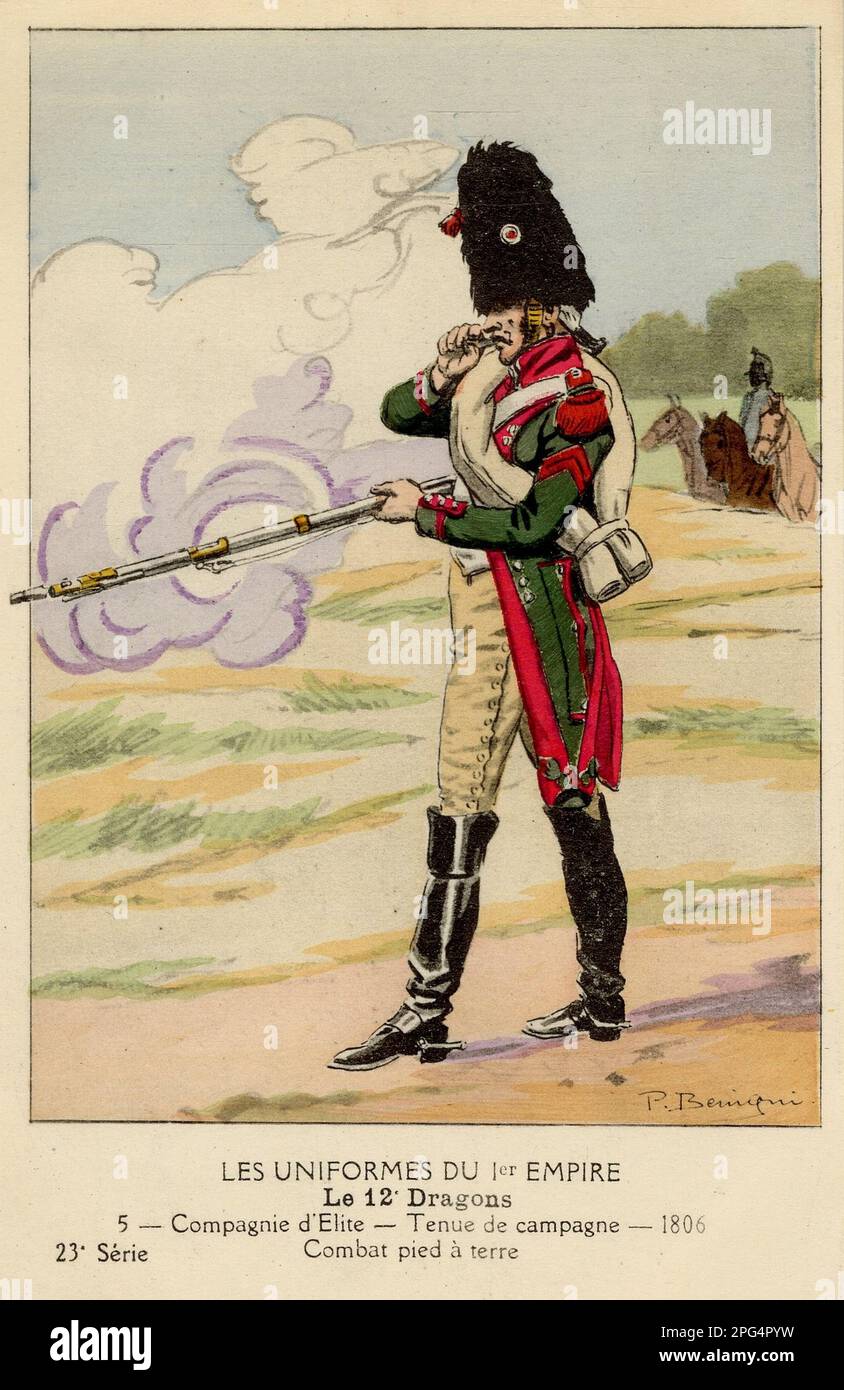 cavalier de la compagnie d'élite du 1er hussards en 1806 - Iéna Stock