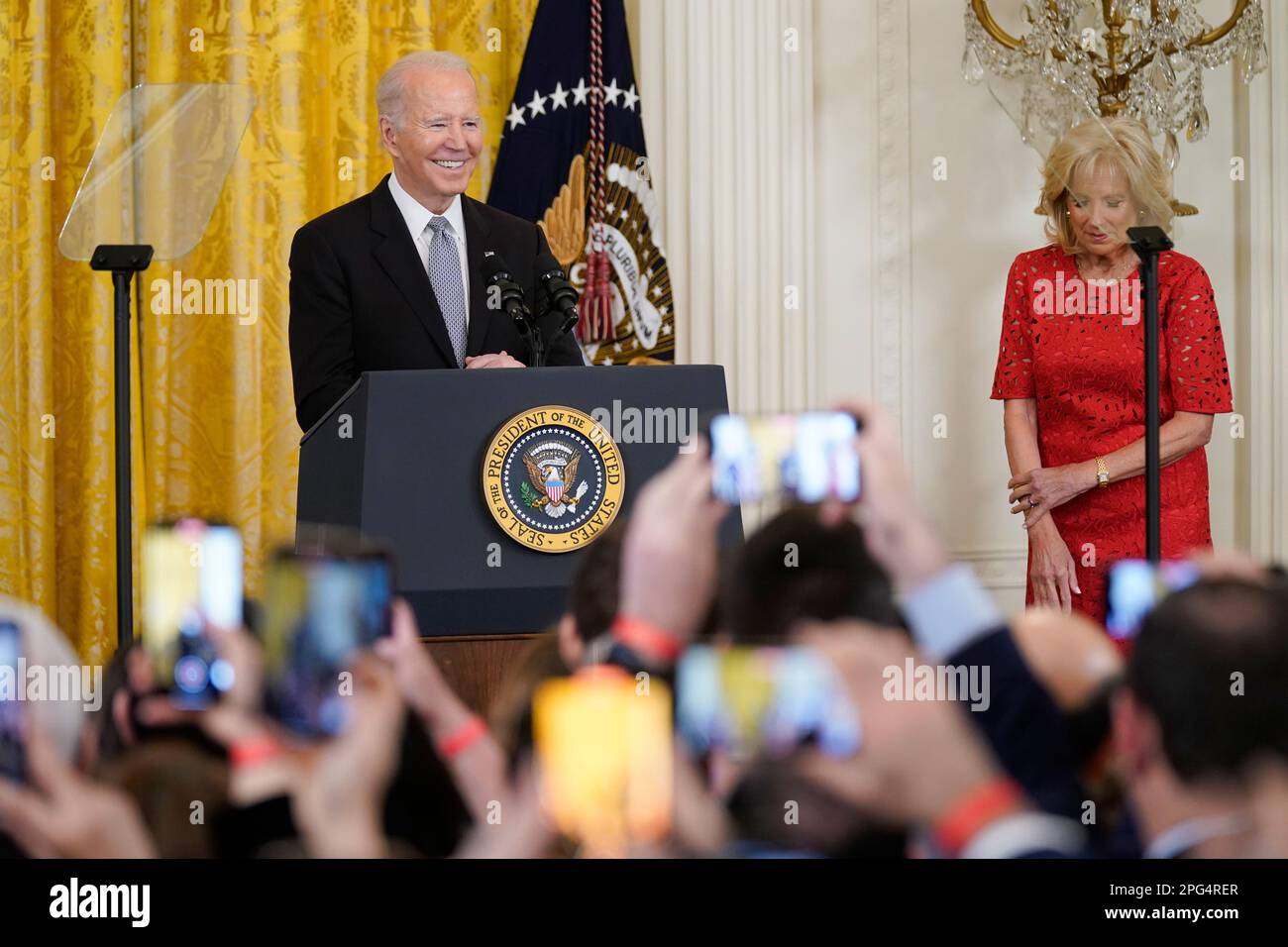 President Joe Biden Accompanied By First Lady Jill Biden Speaks During A Nowruz Celebration In President Joe Biden Accompanied By First Lady Jill Biden Speaks During A Nowruz Celebration In