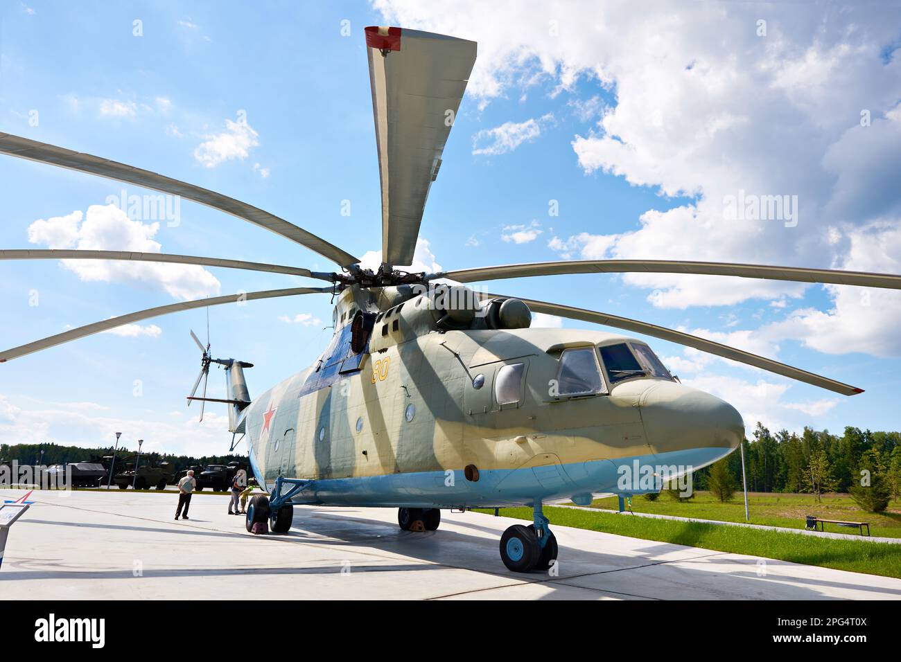 PARK PATRIOT, KUBINKA, MOSCOW REGION, RUSSIA - July 11, 2017: Mi-26 Russian heavy transport helicopter Stock Photo