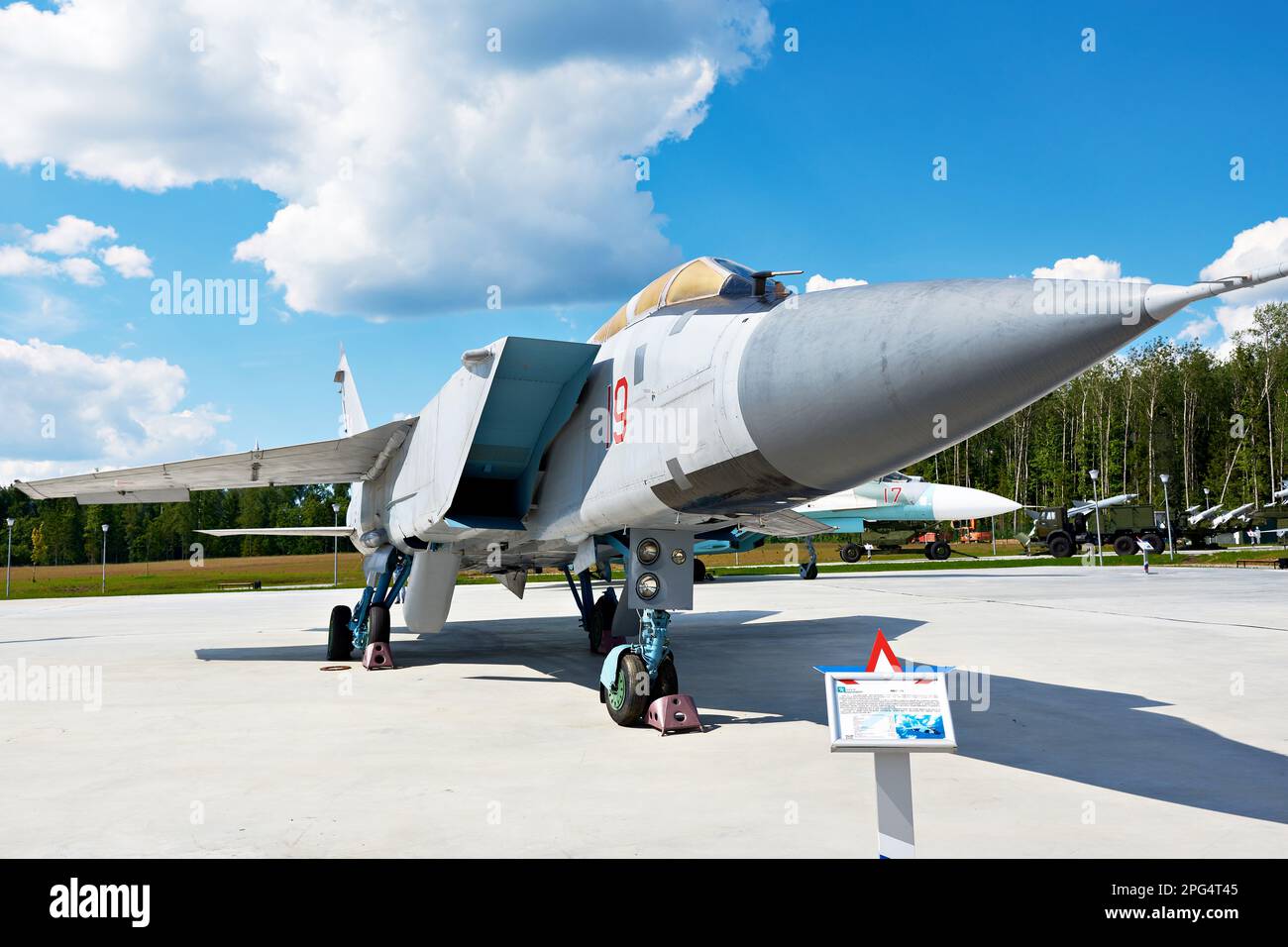 PARK PATRIOT, KUBINKA, MOSCOW REGION, RUSSIA - July 11, 2017: Mikoyan MiG-31 Foxhound supersonic interceptor aircraft Stock Photo