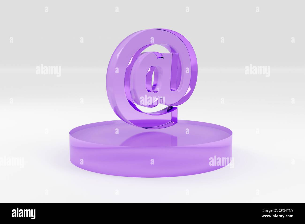 3d rendered red email sign on glass podium Minimal Concept 3D render ...