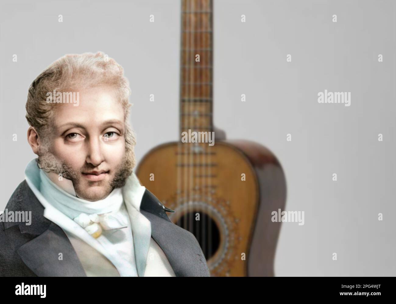 Ferdinando Carulli was an Italian composer and guitarist of the nineteenth century known for his classical guitar methods still used today. Stock Photo