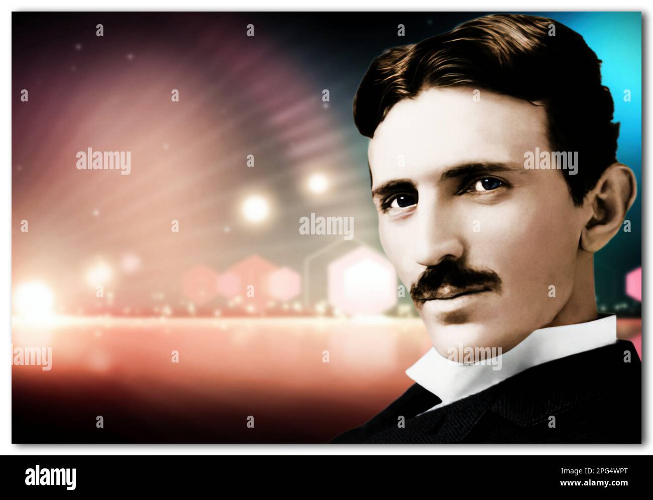 Nikola Tesla was a brilliant Serbian engineer remembered for his studies on electricity and his countless inventions Stock Photo